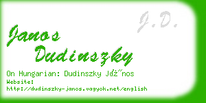 janos dudinszky business card